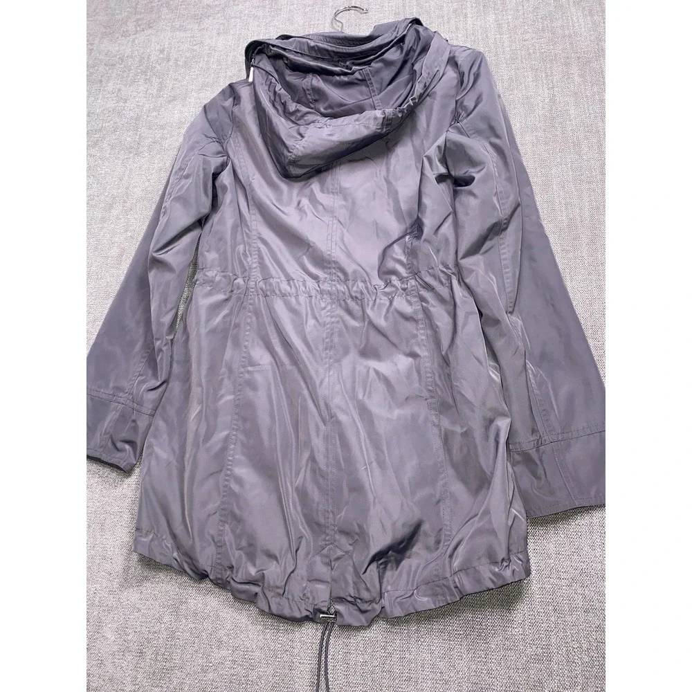 Michael Kors Anorak Jacket Womens XS Gray Full Zip Detachable Hooded Outdoor